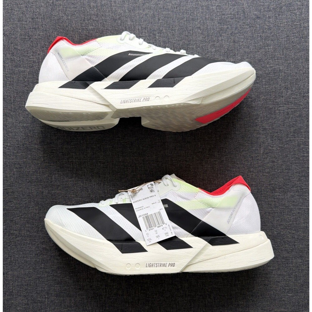 NWT Adidas Adizero Adios Pro 4 M Running Size 12.5 White Black JR1094